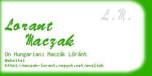 lorant maczak business card